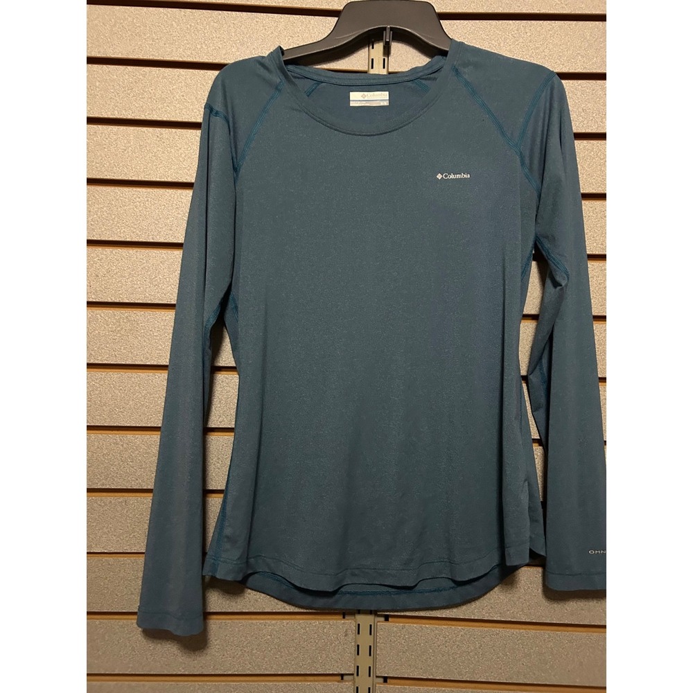 Columbia Omni-Wick Womens Teal Long‎ Sleeve Active Hiking Top XL1532 Medium